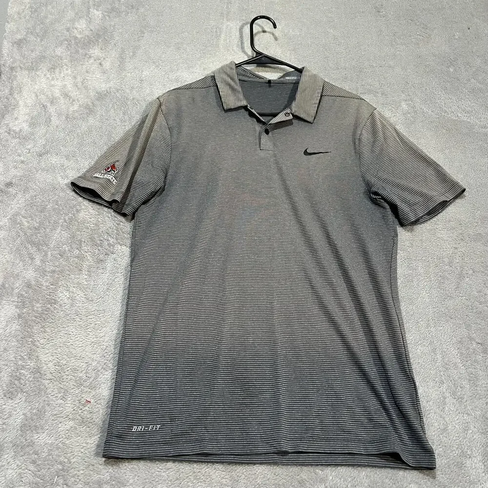 Ball State Cardinals Shirt Mens Small Nike Tiger Woods Dri Fit Golf Polo NCAA